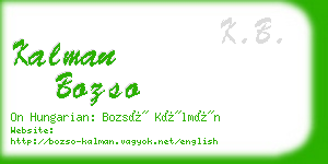 kalman bozso business card